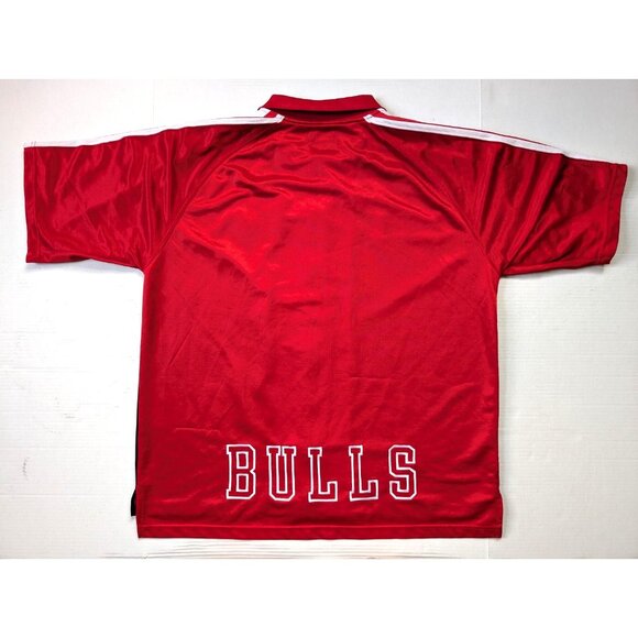 Vintage Chicago Bulls Polo Zip Up Shirt Jacket Mens XL Champion NBA - Picture 7 of 11